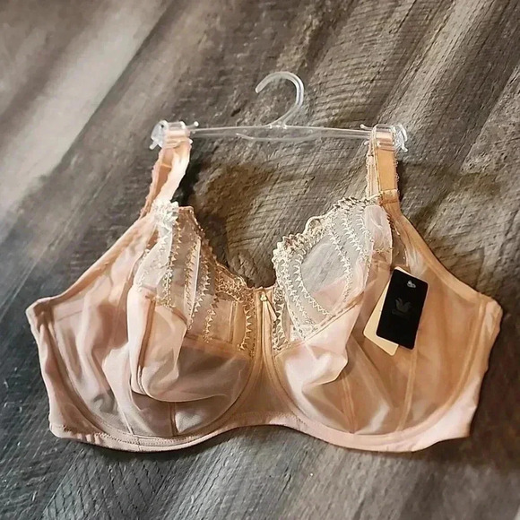 WACOAL FEATHER FULL FIGURE SHEER EMBROIDERY UNDERWIRE BRA SIZE 42G - Picture 2 of 5
